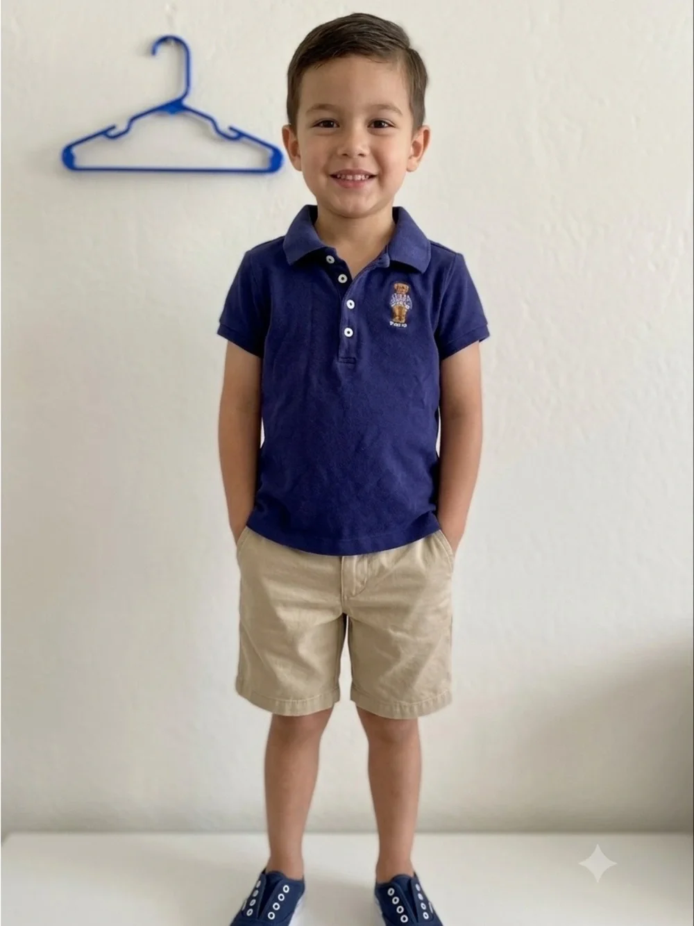 Polo by Ralph Lauren Navy Short-Sleeve Polo with Embroidered Bear